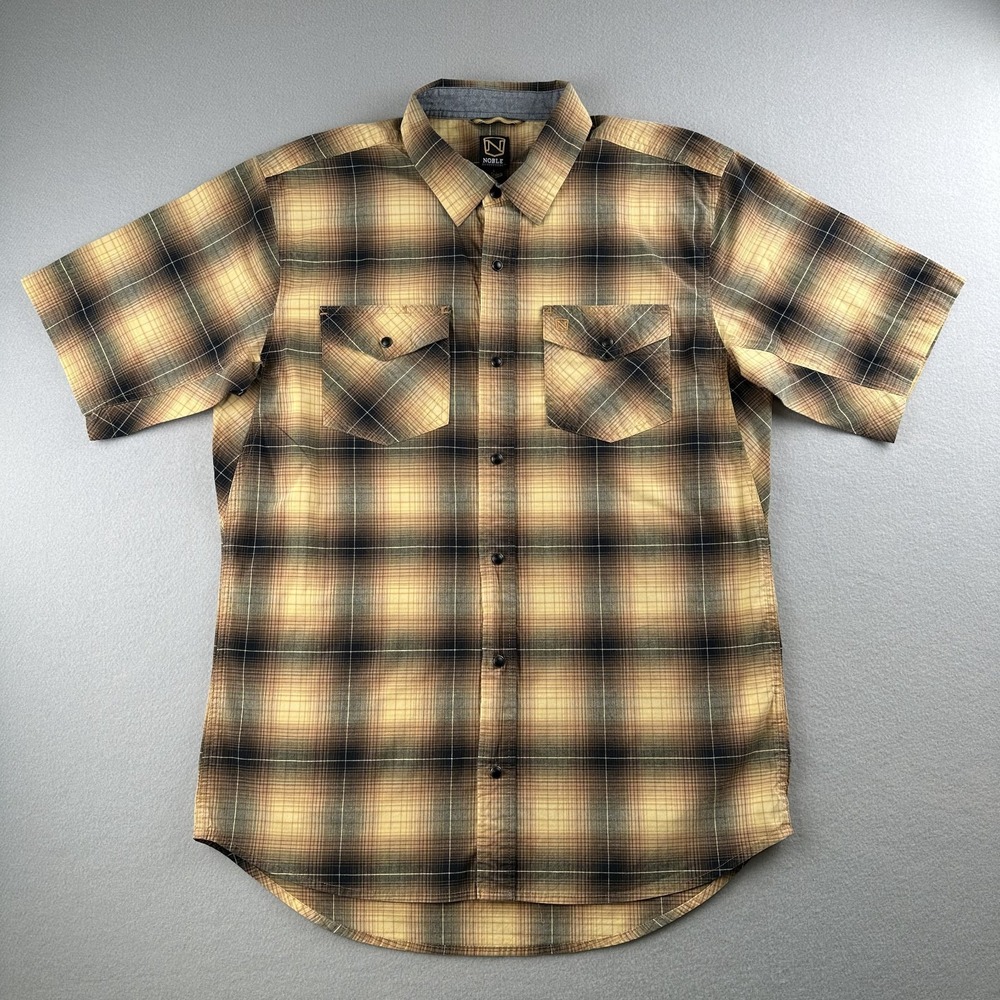 Noble Outfitters Men's Plaid Large Tall Short Sleeve Button Down Shirt